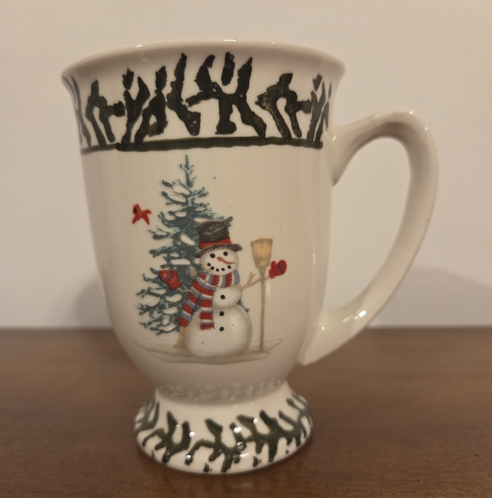 Handpainted "We Can Build A Snowman" Stonware Mug